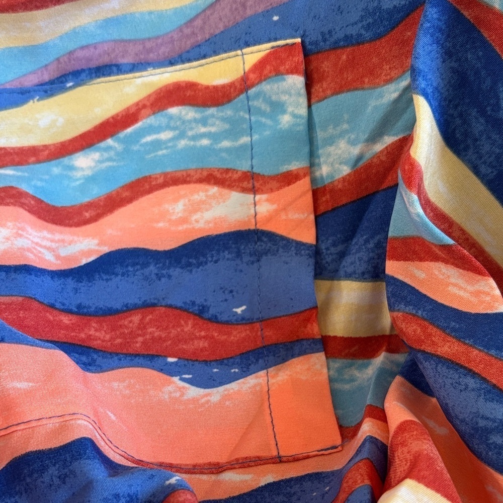 Colorful Striped High Low Long Dress/Shirt - OS - 3X - Picture 9 of 10